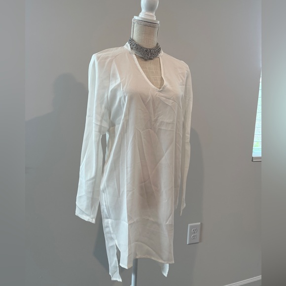 COPY - Sheer ivory high low tunic - Picture 5 of 6